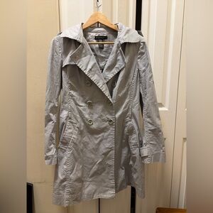 Light Gray Trench Coat, Soft Cotton Blend